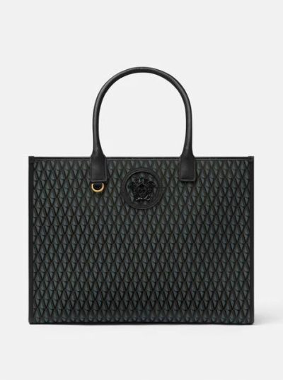 VERSACE V ALLOVER LA MEDUSA LARGE TOTE BAG