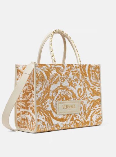VERSACE BAROCCO ATHENA RAFFIA MEDIUM TOTE BAG