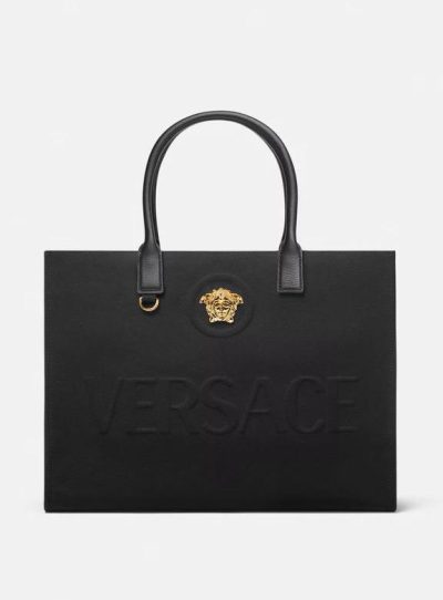 VERSAVE LA MEDUSA CANVAS LARGE TOTE BAG