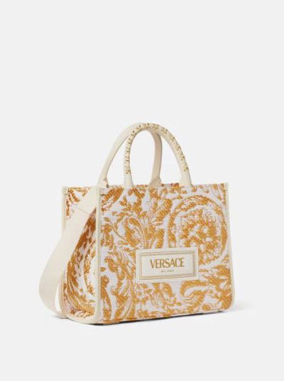 VERSACE BAROCCO ATHENA RAFFIA SMALL TOTE BAG