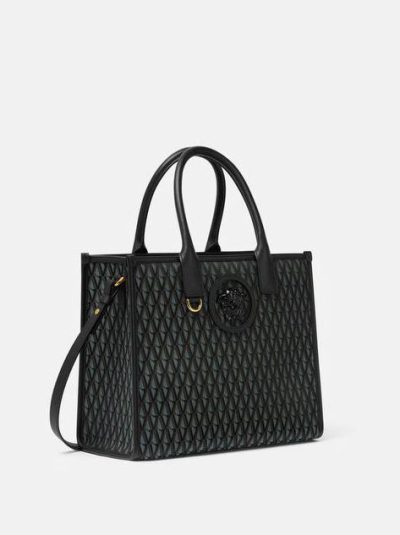 VERSACE V ALLOVER LA MEDUSA SMALL TOTE BAG