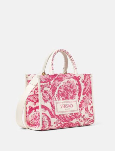 VERSACE BAROCCO ATHENA RAFFIA SMALL TOTE BAG
