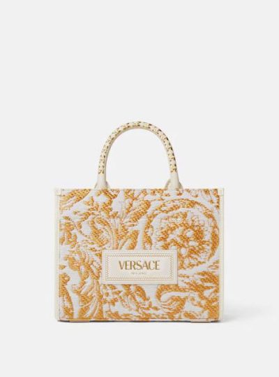 VERSACE BAROCCO ATHENA RAFFIA SMALL TOTE BAG
