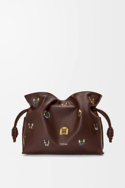 Loewe Cats medium Flamenco clutch in nappa calfskin