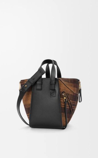 Loewe Compact Hammock bag in suede and classic calfskin