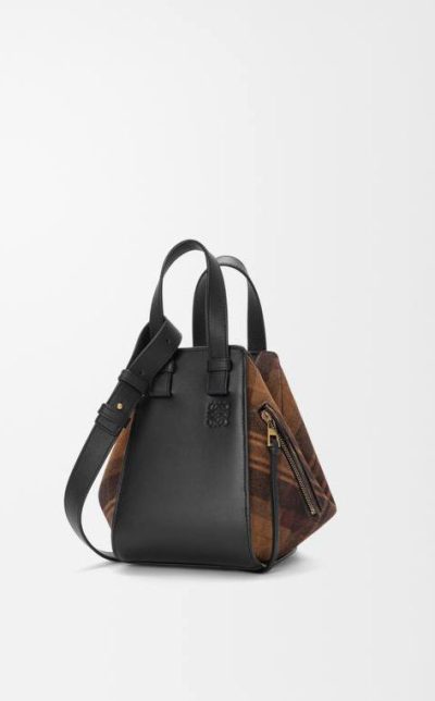 Loewe Compact Hammock bag in suede and classic calfskin