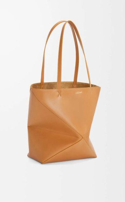 Loewe Medium Puzzle Fold tote in shiny calfskin
