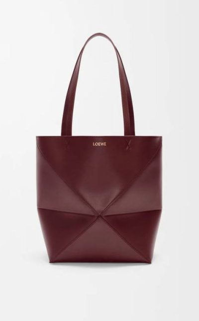 Loewe Medium Puzzle Fold tote in shiny calfskin