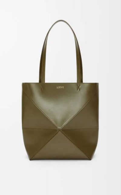 Loewe Medium Puzzle Fold tote in shiny calfskin