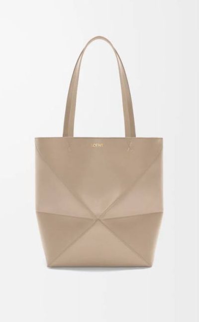 Loewe Medium Puzzle Fold tote in shiny calfskin