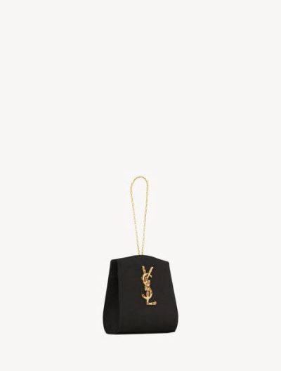 SAINT LAURENT EVENING MINI BRACELET BAG IN SATIN