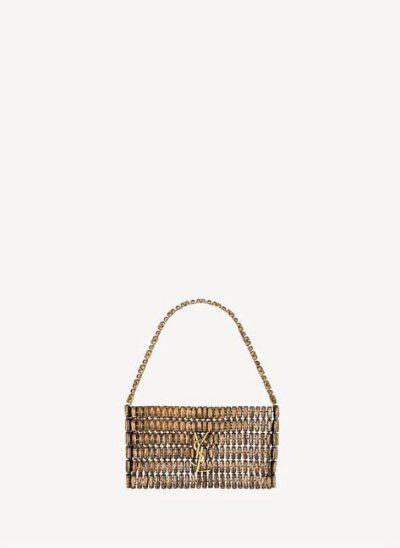 SAINT LAURENT EVENING BAG IN CRYSTALS LIGHT BRONZE