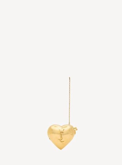 SAINT LAURENT EVENING MINI HEART MINAUDIÈRE IN BRASS