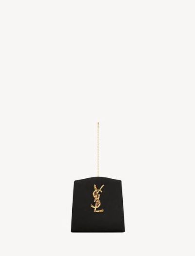 SAINT LAURENT EVENING MINI BRACELET BAG IN SATIN