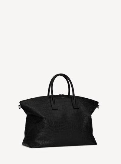 SAINT LAURENT GIANT BOWLING BAG IN CROCODILE-EMBOSSED LEATHER