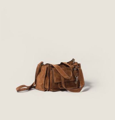 Miu Miu Utilitaire suede top-handle bag