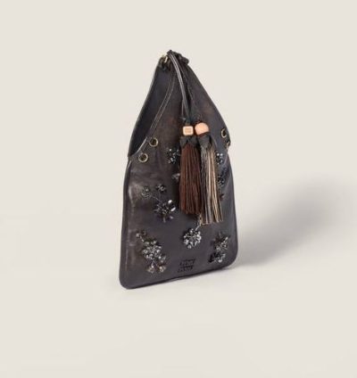 Miu Miu Embroidered nappa leather handbag