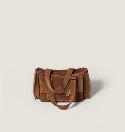 Miu Miu Utilitaire suede top-handle bag