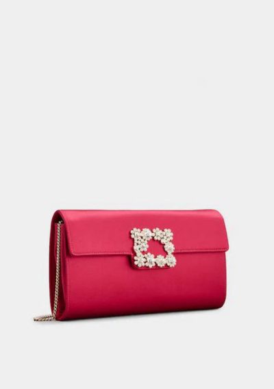 Rogger Vivier Efflorescence Clutch in satin
