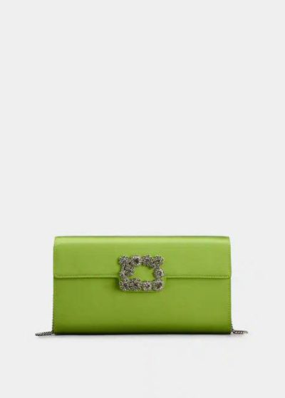 Rogger Vivier Efflorescence Clutch in satin