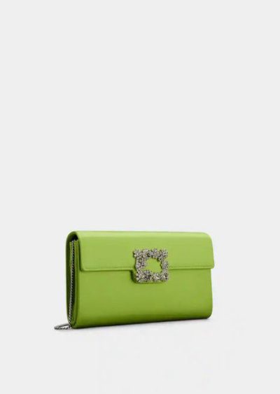Rogger Vivier Efflorescence Clutch in satin