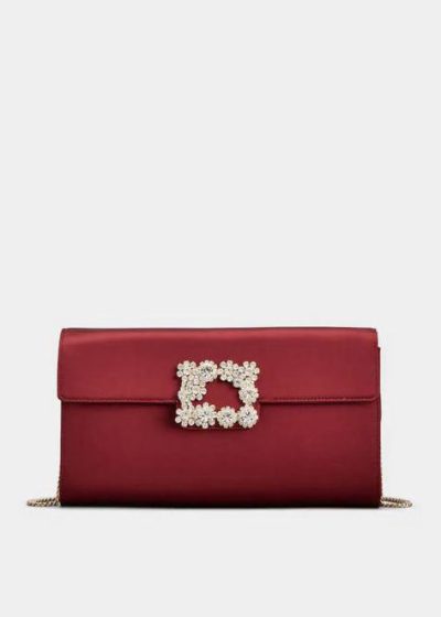 Rogger Vivier Efflorescence Clutch in satin