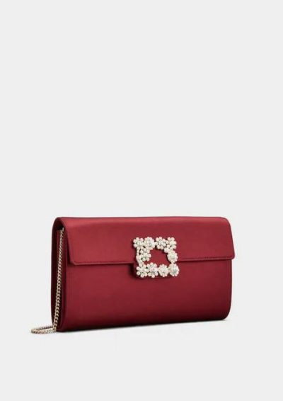 Rogger Vivier Efflorescence Clutch in satin