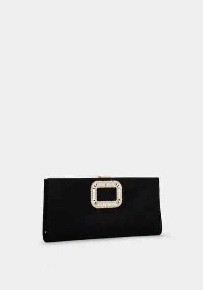 Rogger Vivier Pilgrim Buckle Clutch in Satin