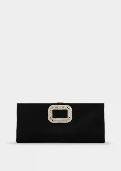 Rogger Vivier Pilgrim Buckle Clutch in Satin
